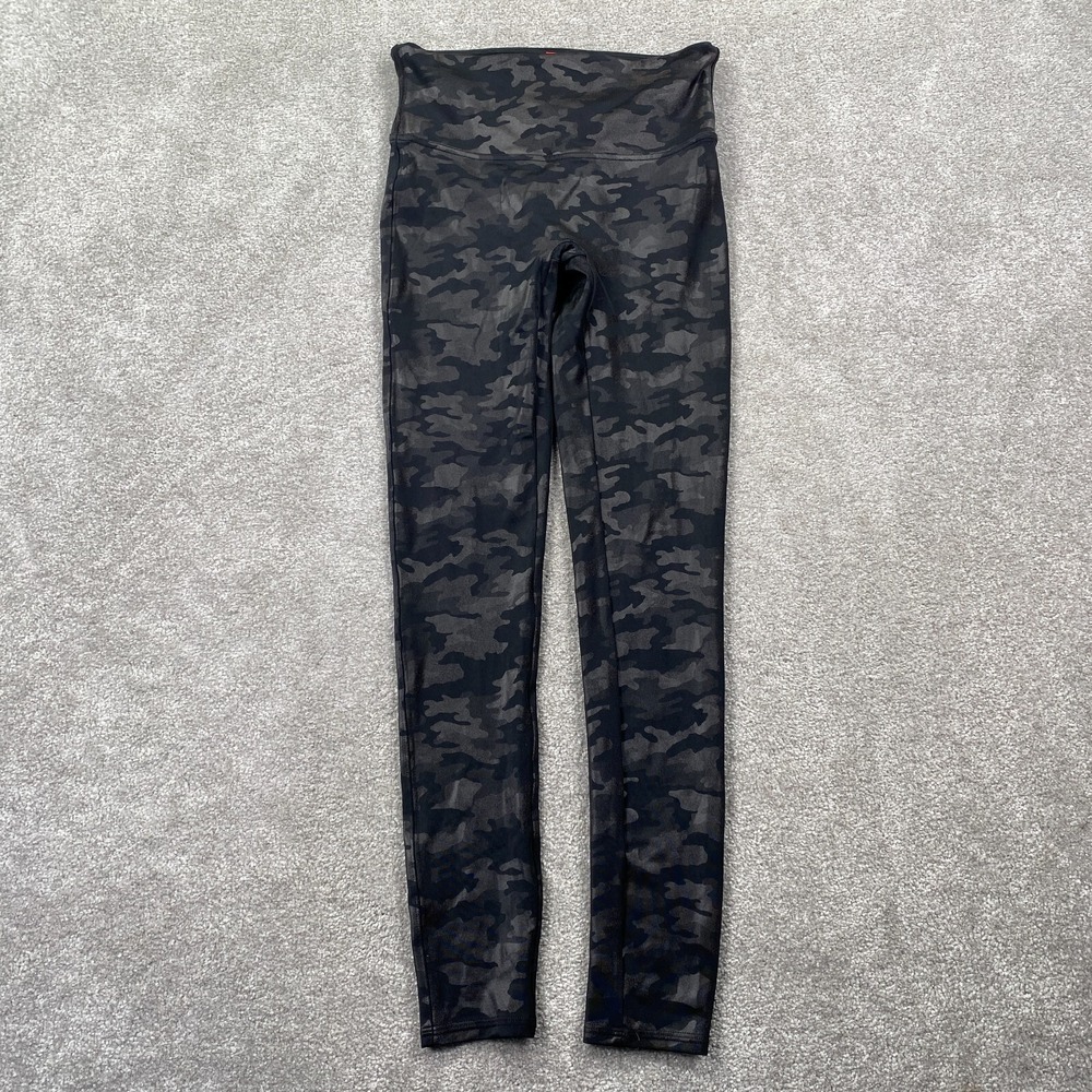 Spanx Activewear Camo Skinny Leg Yoga Leggings Size‎ M Charcoal Black